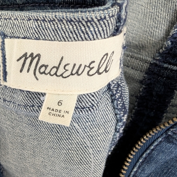 NWT Women's Madewell Denim Apron Bow-Back Dress Size 6 Mini Classic Feminine - Picture 7 of 10